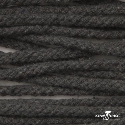 Шнур плетеный d-6 мм круглый, 70% хлопок 30% полиэстер, уп.90+/-1 м, цв.1088-т.серый - купить в Элисте. Цена: 588 руб.