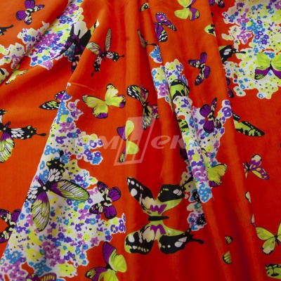 Плательная ткань "Софи" 7.1, 75 гр/м2, шир.150 см, принт бабочки - купить в Элисте. Цена 241.49 руб.