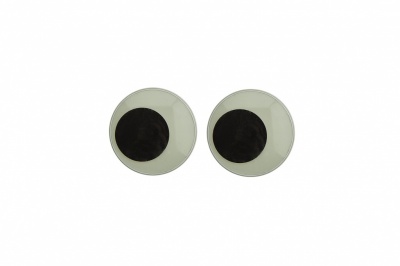 Глазки для игрушек, круглые, с ресничками, 10 мм/упак.50+/-2 шт, цв. -черно-белые - купить в Элисте. Цена: 21.24 руб.