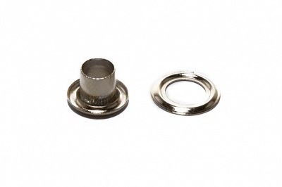 Люверсы металлические "ОмТекс", блочка/кольцо, (3 мм) - цв.никель - купить в Элисте. Цена: 0.18 руб.
