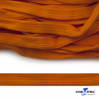 Шнур плетеный (плоский) d-12 мм, (уп.90+/-1м), 100% полиэстер, цв.267 - оранжевый - купить в Элисте. Цена: 8.62 руб.