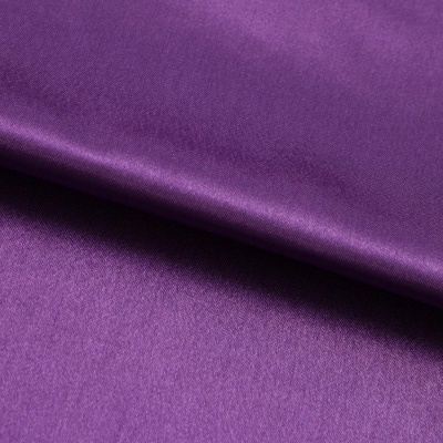 Поли креп-сатин 19-3536, 125 (+/-5) гр/м2, шир.150см, цвет фиолетовый - купить в Элисте. Цена 155.57 руб.