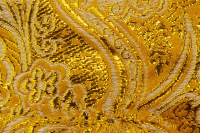 Ткань костюмная жаккард №12, 140 гр/м2, шир.150см, цвет жёлтый - купить в Элисте. Цена 383.29 руб.