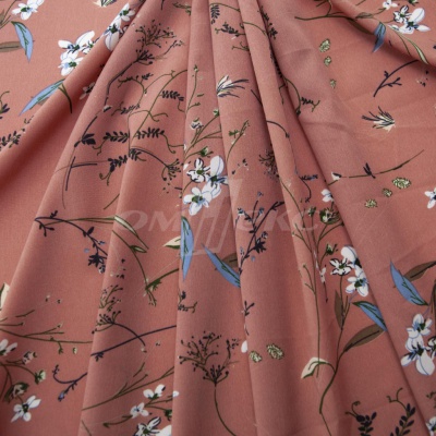 Плательная ткань "Фламенко" 2.1, 80 гр/м2, шир.150 см, принт растительный - купить в Элисте. Цена 311.05 руб.