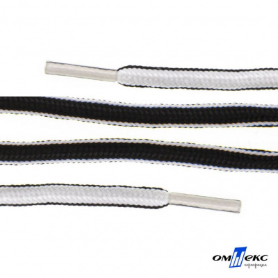 Шнурки #4-27, круглые 130 см, двухцветные (черно/белый) - купить в Элисте. Цена: 47.04 руб.