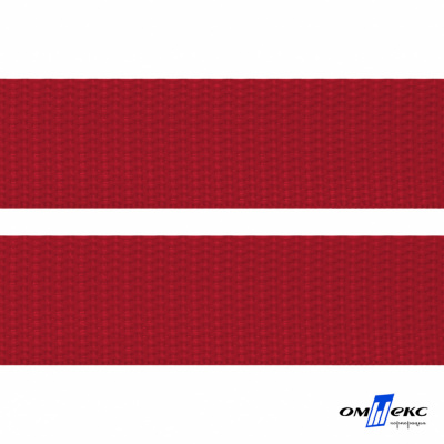 Красный- цв.171 -Текстильная лента-стропа 550 гр/м2 ,100% пэ шир.20 мм (боб.50+/-1 м) - купить в Элисте. Цена: 318.85 руб.