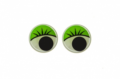 Глазки для игрушек, круглые, с бегающими зрачками, 10 мм/упак.50+/-2 шт, цв. -зеленый - купить в Элисте. Цена: 71.20 руб.