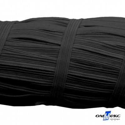 Резиновые нити с текстильным покрытием, шир. 6 мм (55 м/уп), цв.-черный - купить в Элисте. Цена: 210.75 руб.