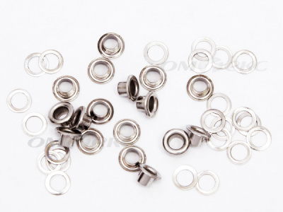 Люверсы металлические, блочка/кольцо, №3 (5 мм) упак.1000 шт- цв.никель - купить в Элисте. Цена: 215.60 руб.