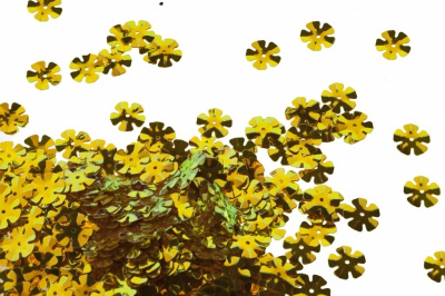 Пайетки "ОмТекс" россыпью,DOUBLE SIDED GOLD,цветок 14 мм/упак.50 гр, цв. 0460-золото - купить в Элисте. Цена: 80.12 руб.