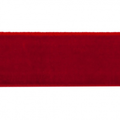 Лента бархатная нейлон, шир.25 мм, (упак. 45,7м), цв.45-красный - купить в Элисте. Цена: 991.10 руб.