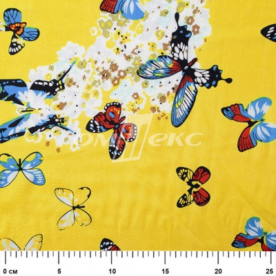 Плательная ткань "Софи" 7.2, 75 гр/м2, шир.150 см, принт бабочки - купить в Элисте. Цена 241.49 руб.