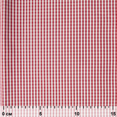 Ткань сорочечная Клетка Виши, 115 г/м2, 58% пэ,42% хл, шир.150 см, цв.5-красный, (арт.111) - купить в Элисте. Цена 306.69 руб.