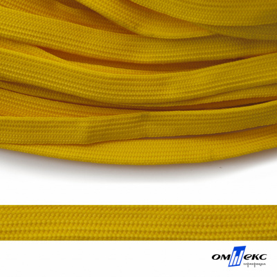 Шнур плетеный (плоский) d-12 мм, (уп.90+/-1м), 100% полиэстер, цв.269 - жёлтый - купить в Элисте. Цена: 8.62 руб.