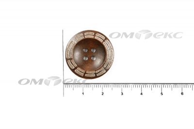 Пуговица деревянная круглая №53 (25мм) - купить в Элисте. Цена: 3.68 руб.