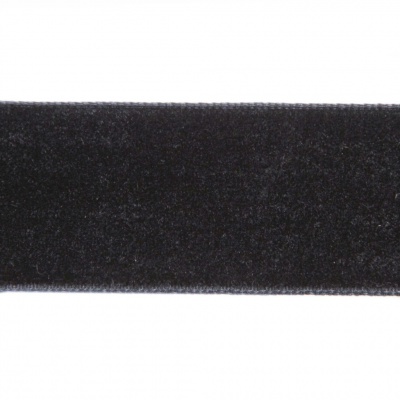 Лента бархатная нейлон, шир.25 мм, (упак. 45,7м), цв.03-черный - купить в Элисте. Цена: 800.84 руб.
