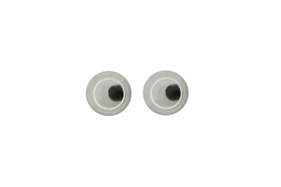 Глазки для игрушек, круглые, с бегающими зрачками, 6 мм/упак.100+/-5 шт, цв. -черно-белые - купить в Элисте. Цена: 30.13 руб.