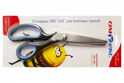 Ножницы арт.0330-6052 "ЗИГ-ЗАГ" 5 мм, для плотных тканей , 9"/ 229 мм - купить в Элисте. Цена: 740.56 руб.