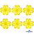 Кружево гипюр "Ромашка" 0575-1169, шир. 25 мм/уп.13,7 м, цвет 8208-жёлтый - купить в Элисте. Цена: 292.71 руб.