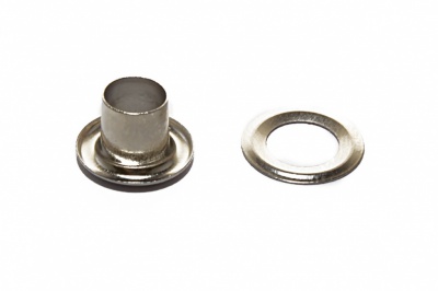 Люверсы металлические "ОмТекс", блочка/кольцо, (4 мм) - цв.никель - купить в Элисте. Цена: 0.24 руб.