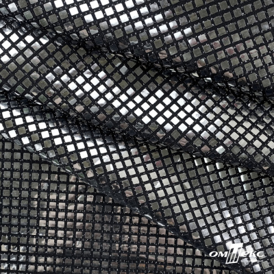 Трикотажное полотно голограмма, шир.140 см, #603 -черный/серебро - купить в Элисте. Цена 771.75 руб.