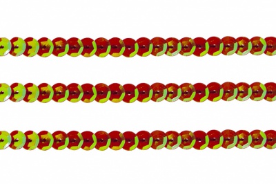Пайетки "ОмТекс" на нитях, CREAM, 6 мм С / упак.73+/-1м, цв. 96 - красный - купить в Элисте. Цена: 484.77 руб.
