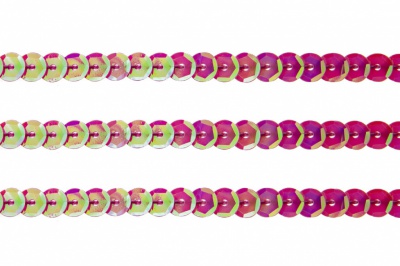 Пайетки "ОмТекс" на нитях, CREAM, 6 мм С / упак.73+/-1м, цв. 89 - розовый - купить в Элисте. Цена: 468.37 руб.