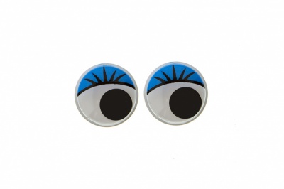 Глазки для игрушек, круглые, с бегающими зрачками, 8 мм/упак.50+/-2 шт, цв. -синий - купить в Элисте. Цена: 59.05 руб.
