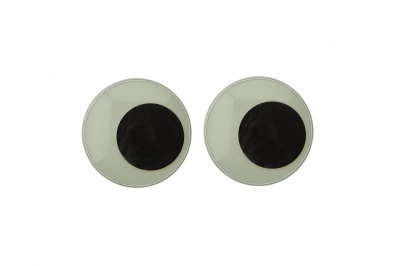 Глазки для игрушек, круглые, с бегающими зрачками, 24 мм/упак.20+/-2 шт, цв. -черно-белые - купить в Элисте. Цена: 44.90 руб.