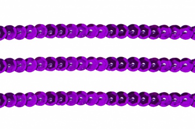 Пайетки "ОмТекс" на нитях, SILVER-BASE, 6 мм С / упак.73+/-1м, цв. 12 - фиолет - купить в Элисте. Цена: 300.55 руб.